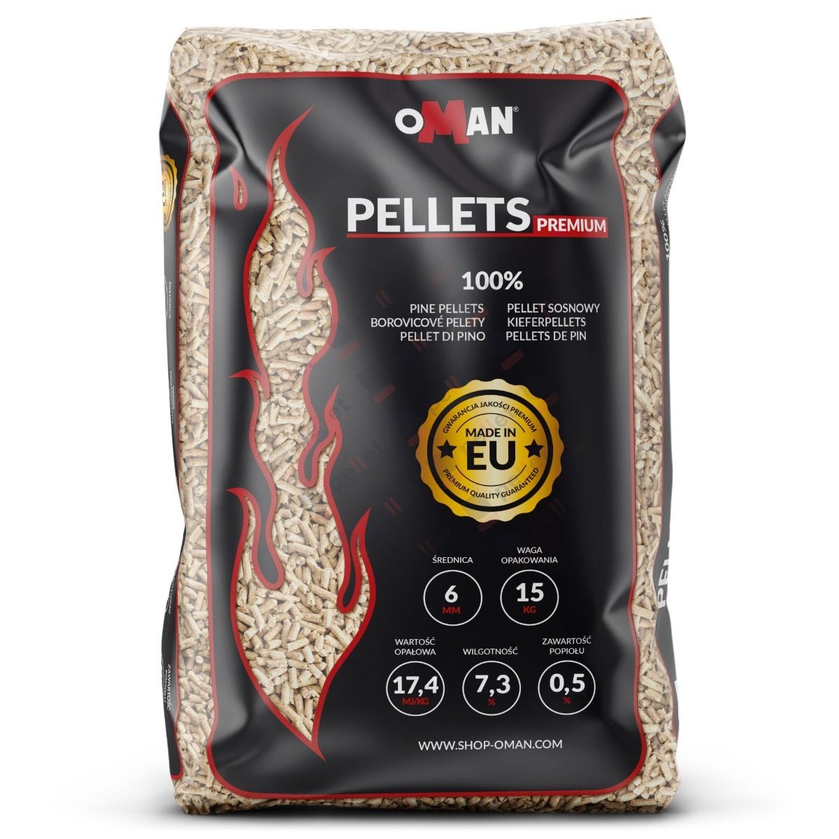 Pellet OMAN ENplus A1 6 mm 975 kg (65 x 15 kg)