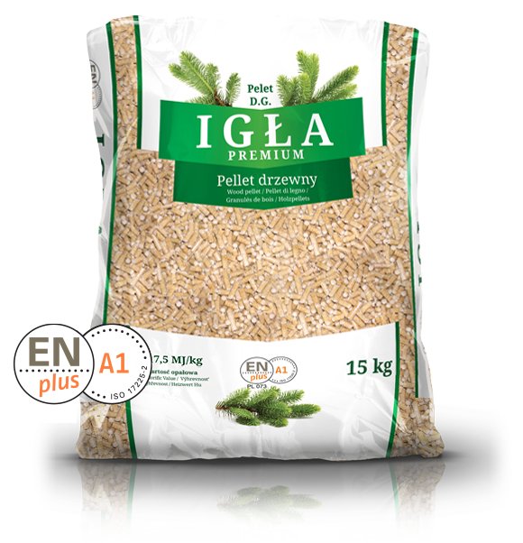 Pellet IGŁA ENplus A1 6 mm 975 kg (65 x 15 kg)