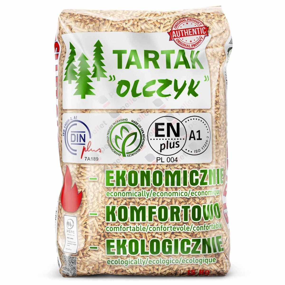 Pellet Olczyk ENplus A1 6 mm 975 kg (65 x 15 kg)