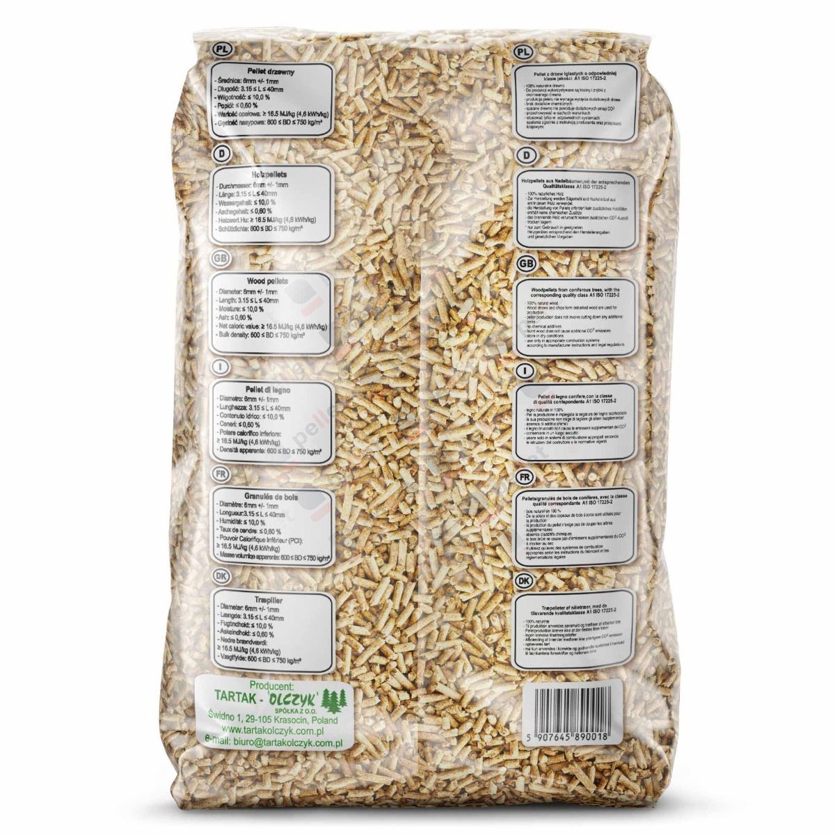 Pellet Olczyk ENplus A1 6 mm 975 kg (65 x 15 kg) - obrazek 2